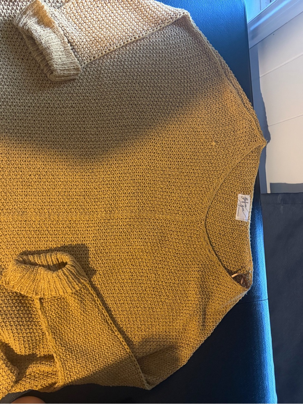 Cozy Mustard Knit V-Neck Sweater - Unknown Brand